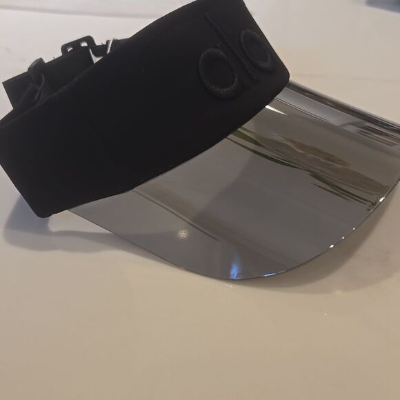Alo Black Visor with Silver Brim - Picture 3 of 7
